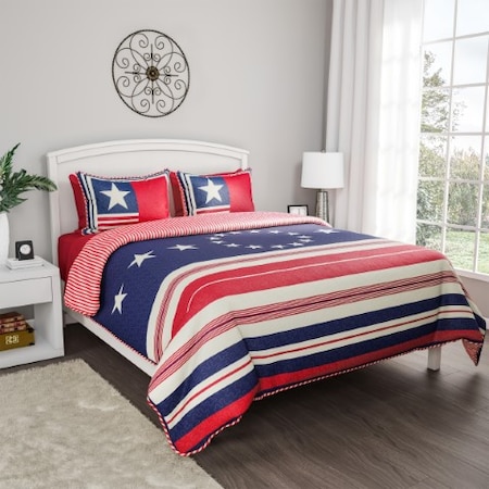 Hastings Home Patriotic Comforter Set, Twin XL